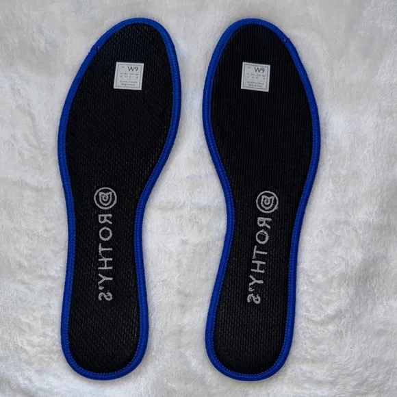 Rothy's Elegant Black Flats with Blue Trim - Picture 4 of 10